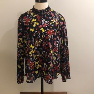 Allison Joy Floral Smocked Neck Top, XS